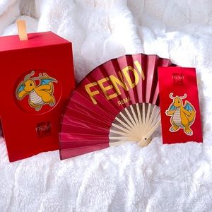 FENDI x FRGMT Pokemon Red Pocket & Fan Gift Box Set